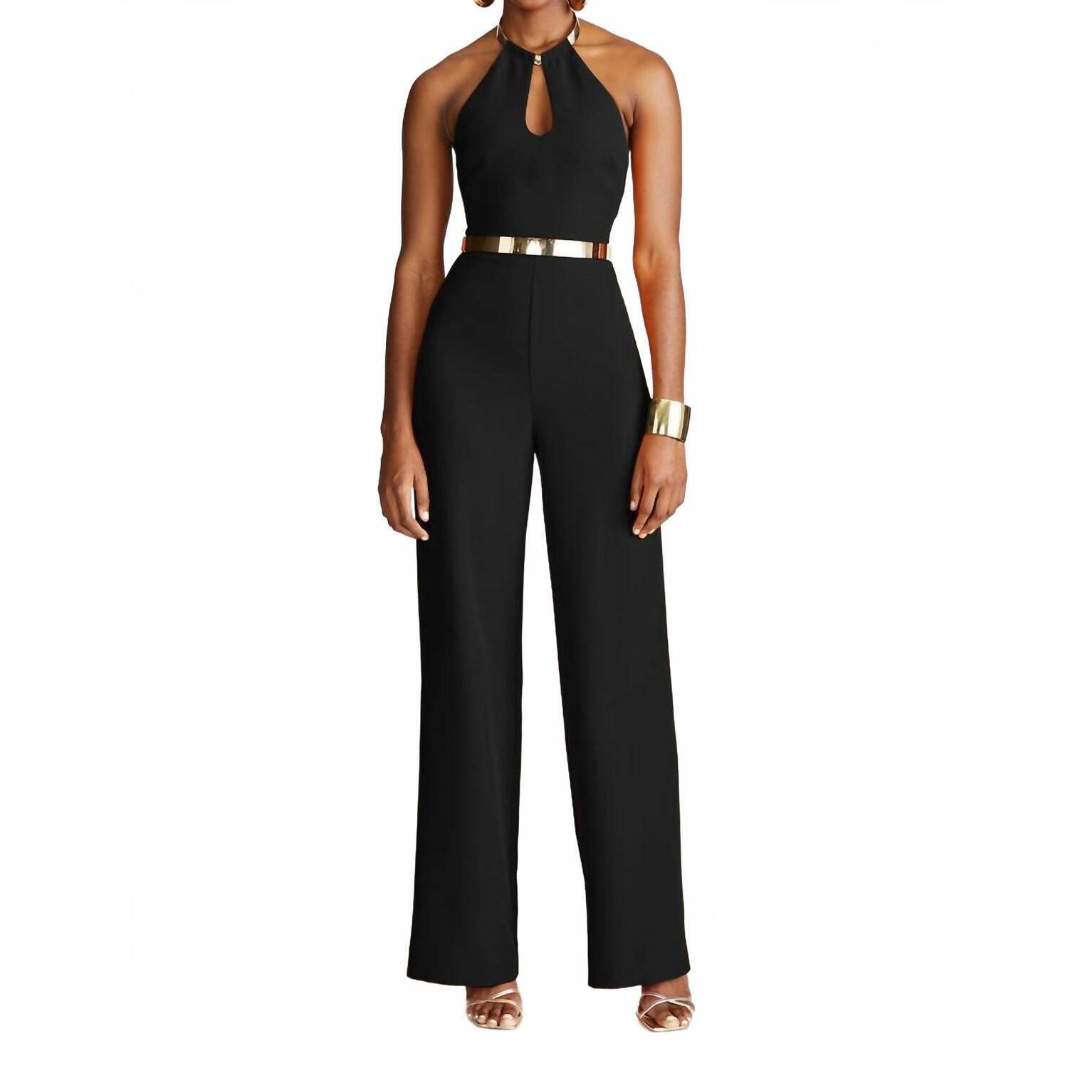New Halston Women's Oki Jumpsuit In Black